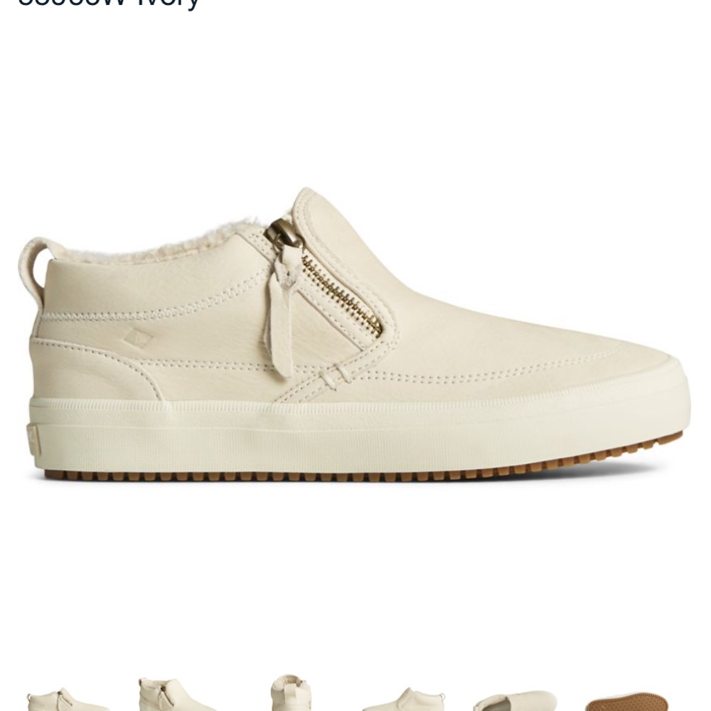 Sperry Crest Lug Side Zip Sneaker, Ivory, Size 9